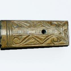 Detail of a razor sheath.