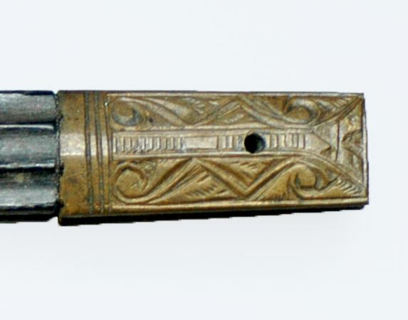 Detail of a razor sheath.