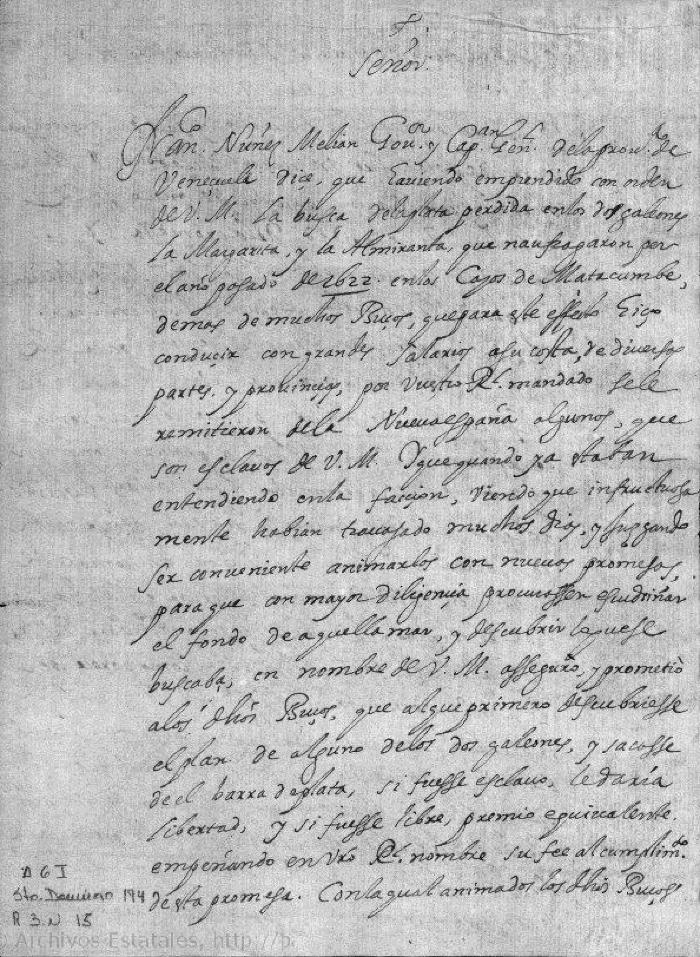 Letter to King Philip IV (First Page) 