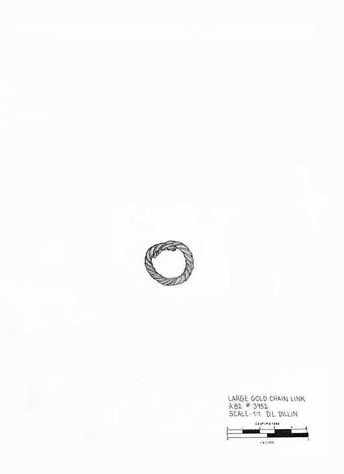 Artifact Drawing - Gold Chain Links   