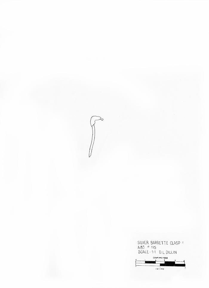 Artifact Drawing - Barrette Clasp