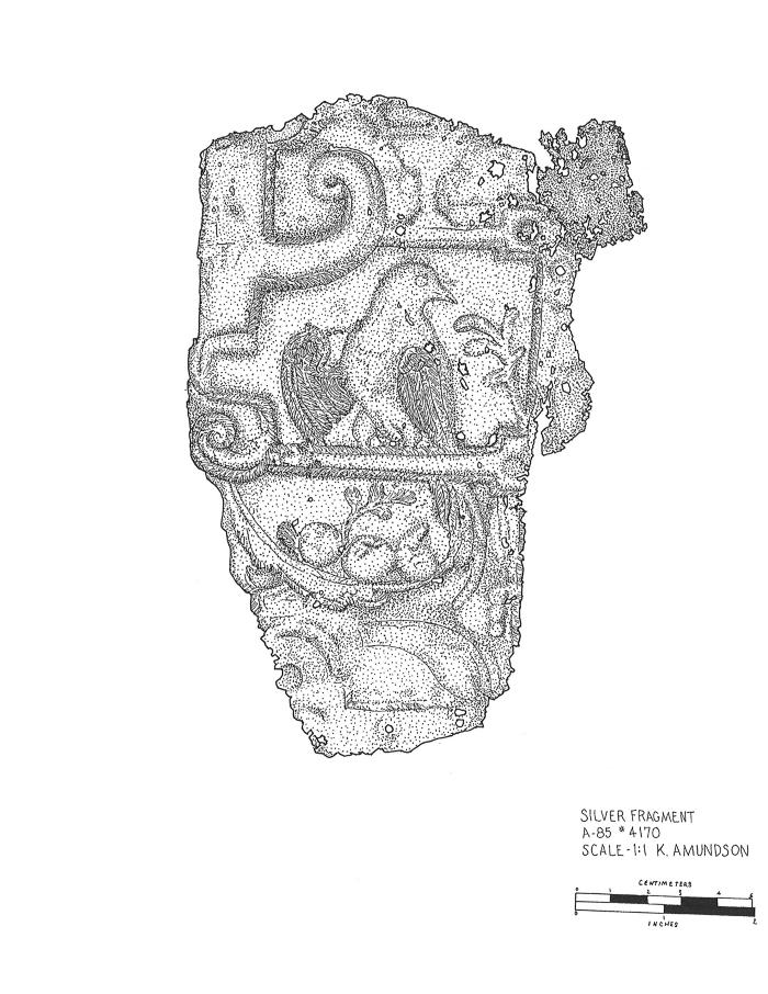 Artifact Drawing - Silver Decorative Fragment